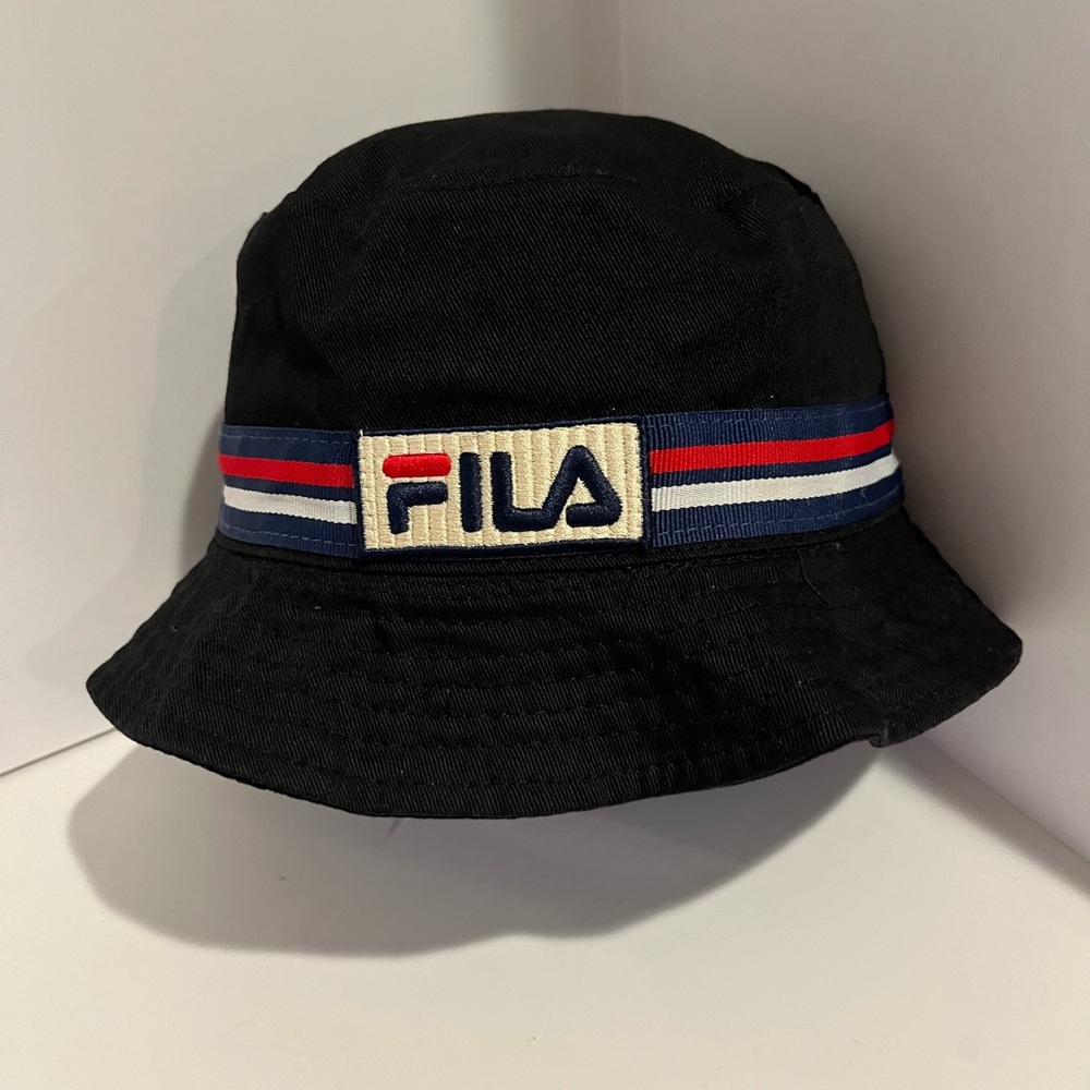Fila Kids Black Bucket Hat with Logo Band